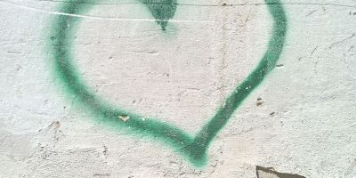 green heart on the wall
